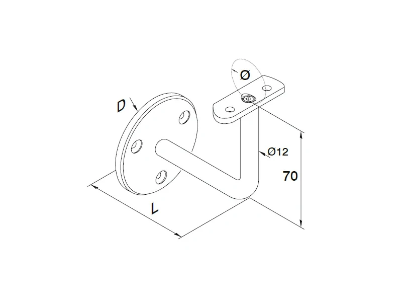 Wall Mount Handrail Bracket with Cover Structure