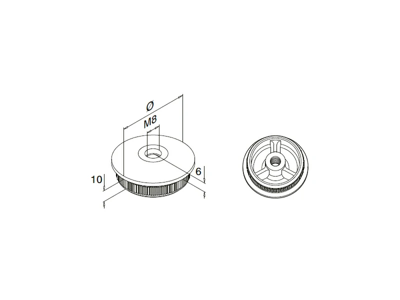 Railing End Caps Dome Top Structure